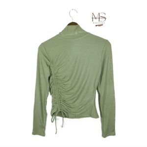 Drawstring Mock Neck Top